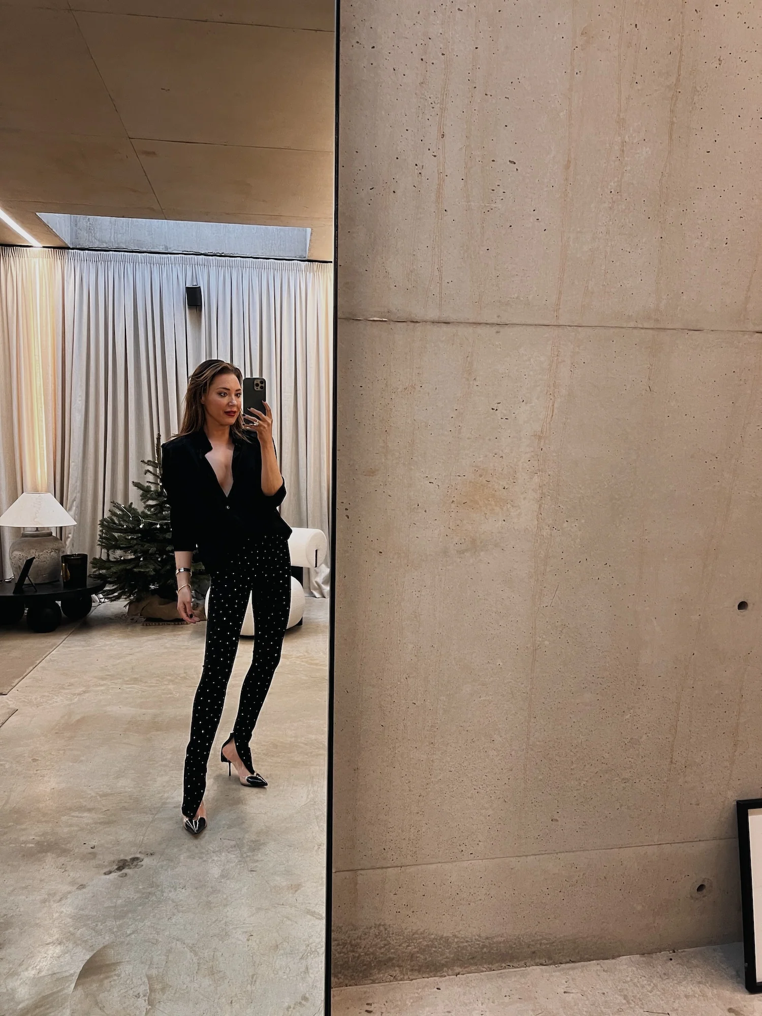 ‘LORNA’ RHINESTONE ZIP HEM LEGGINGS - Image 2